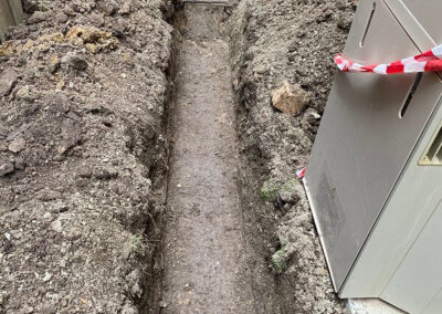 trench for new pvc pipes